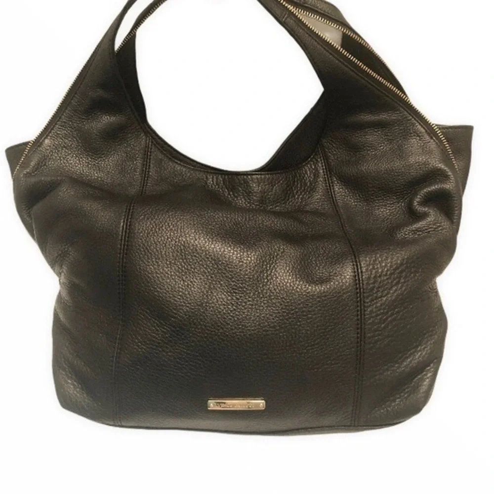Vince camuto black leather Zoe hobo expandable bag
